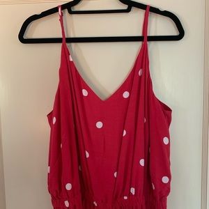LOFT Polka Dot Wide Leg Crop Jumpsuit size 18